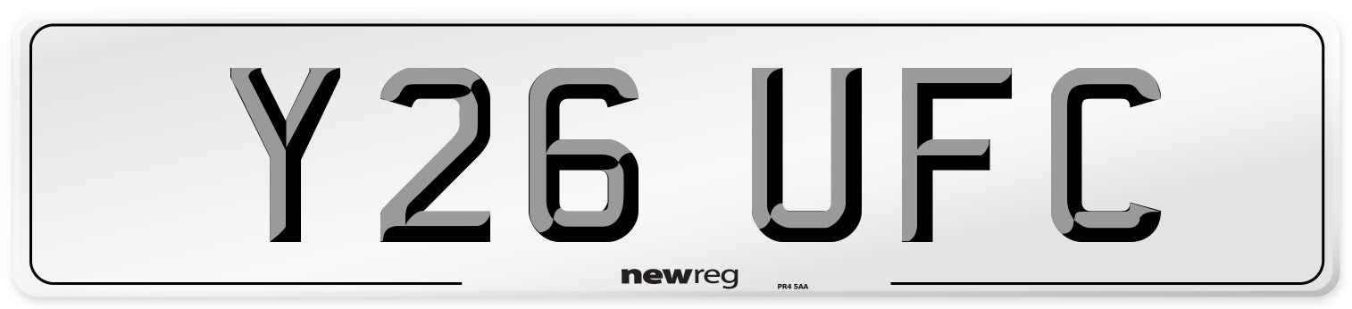 Y26 UFC Number Plate from New Reg